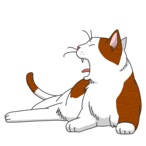 あくびをする猫のイラスト