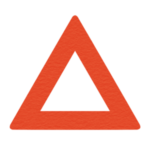 三角「△」マークのイラスト（赤）