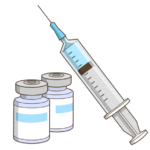 ワクチンと注射器のイラスト（カラー版）