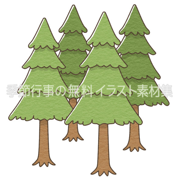 杉の木のイラスト 季節行事の無料イラスト素材集