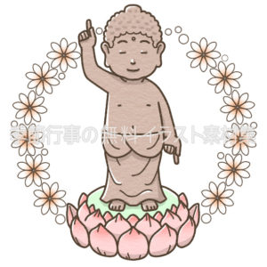 花まつり（釈迦誕生仏像）のイラスト（カラー版）