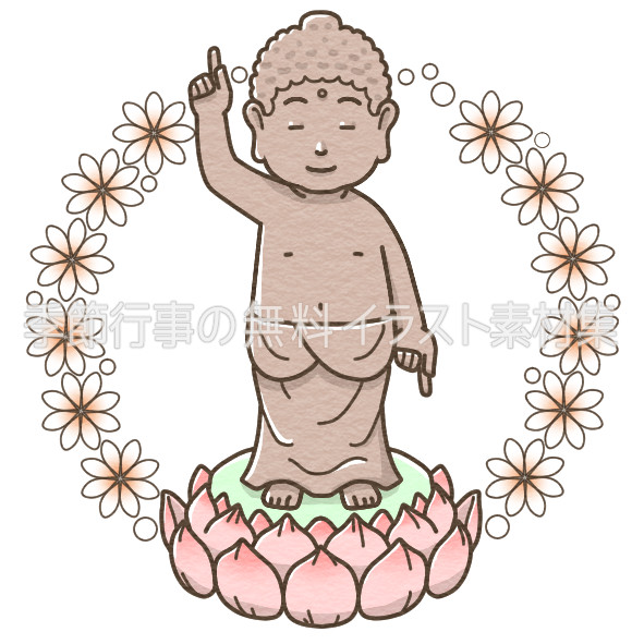花まつり 釈迦誕生仏像 のイラスト 季節行事の無料イラスト素材集
